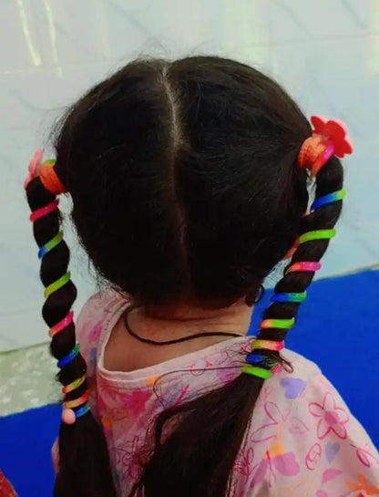 (pack of 2 )Girls hair plastic Telephone Wire Spiral (random color)