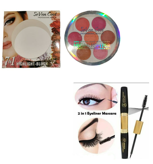 (Pack of 2) Seven Cool Blush &amp; 2 in 1 Mascara Liner
