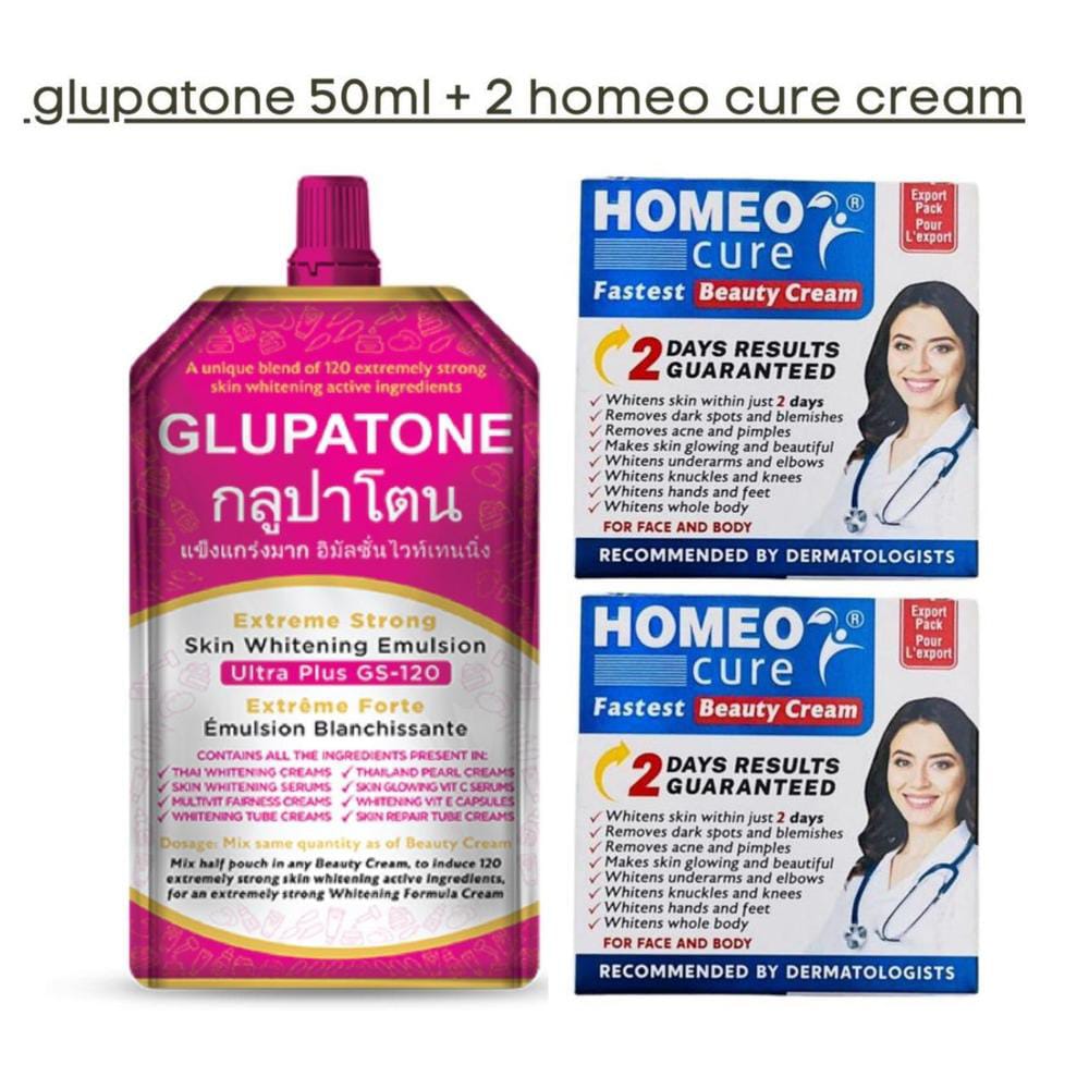 2 Homeo Cure Beauty Cream &amp; 1 Glupatone Pack Of 3