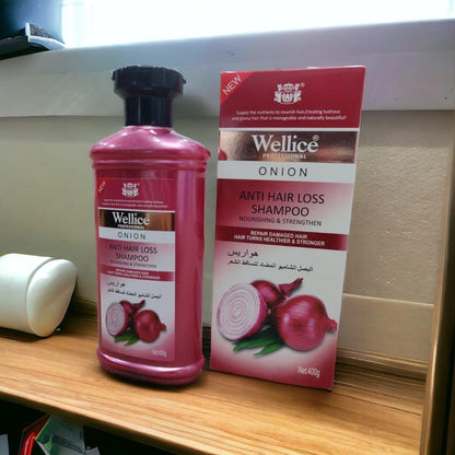 "Wellice Onion Anti Hair Loss Shampoo - Strengthening &amp; Nourishing Formula for