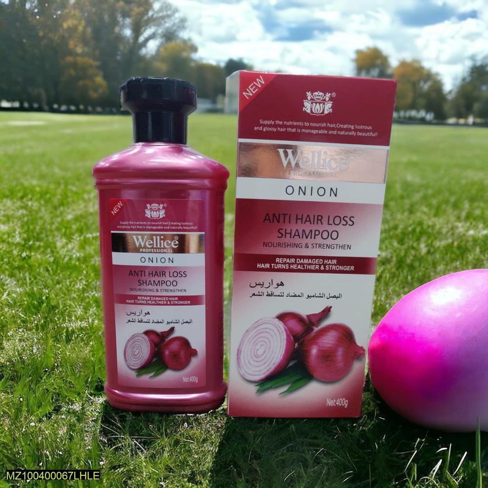 "Wellice Onion Anti Hair Loss Shampoo - Strengthening &amp; Nourishing Formula for
