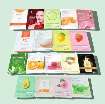 Pack of 6 Random Sheet Masks - Hydrating, Brightening, and Nourishing