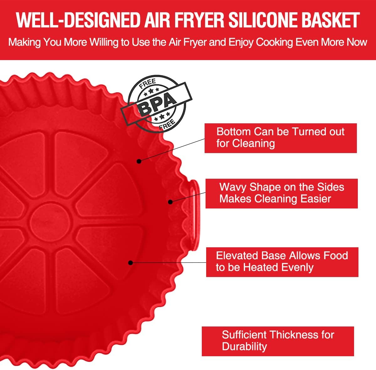 (1 pcs )Air Fryer Tray Silicone Liners | Silica Gel Baking Tray