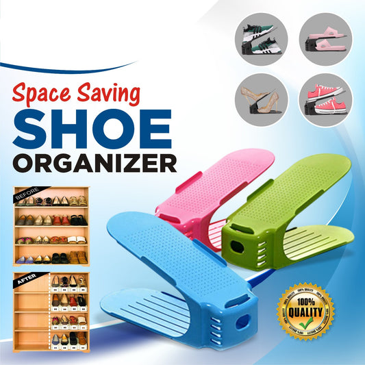 Pack of 2 Double Layer Adjustable Shoe Bracket Storage Shoe Rack |