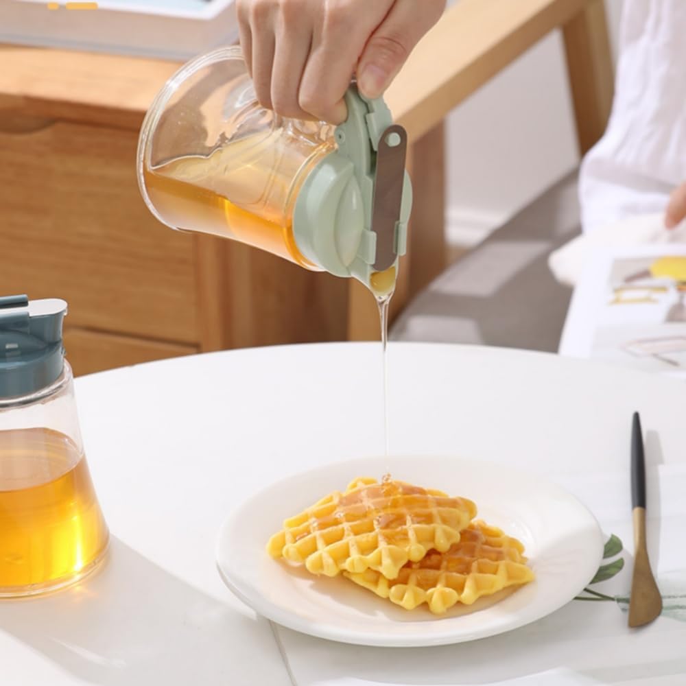 Honey Dispenser No Drip - Easy Squeeze Syrup Dispenser Bottle for Efficient