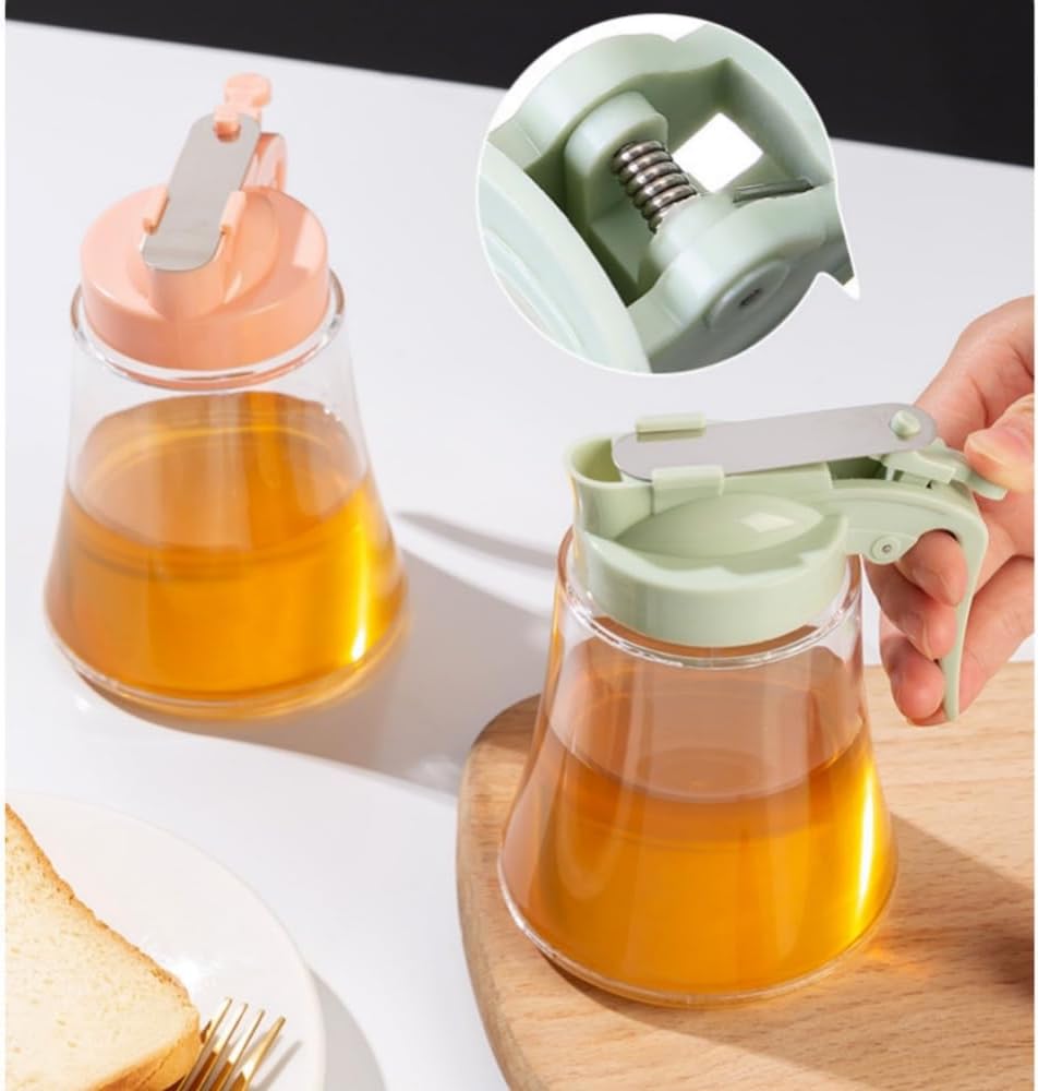 Honey Dispenser No Drip - Easy Squeeze Syrup Dispenser Bottle for Efficient