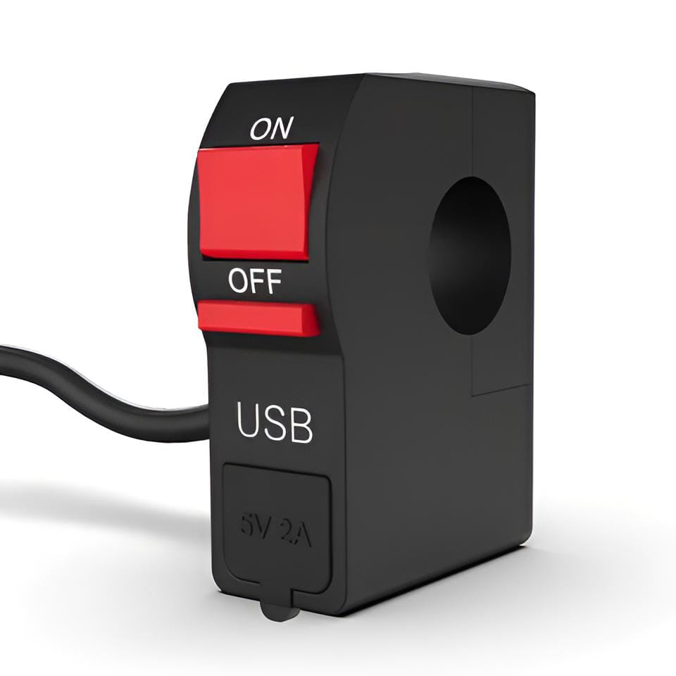 On/Off &amp; USB port 2 Amp 5 V universal switch for bike,