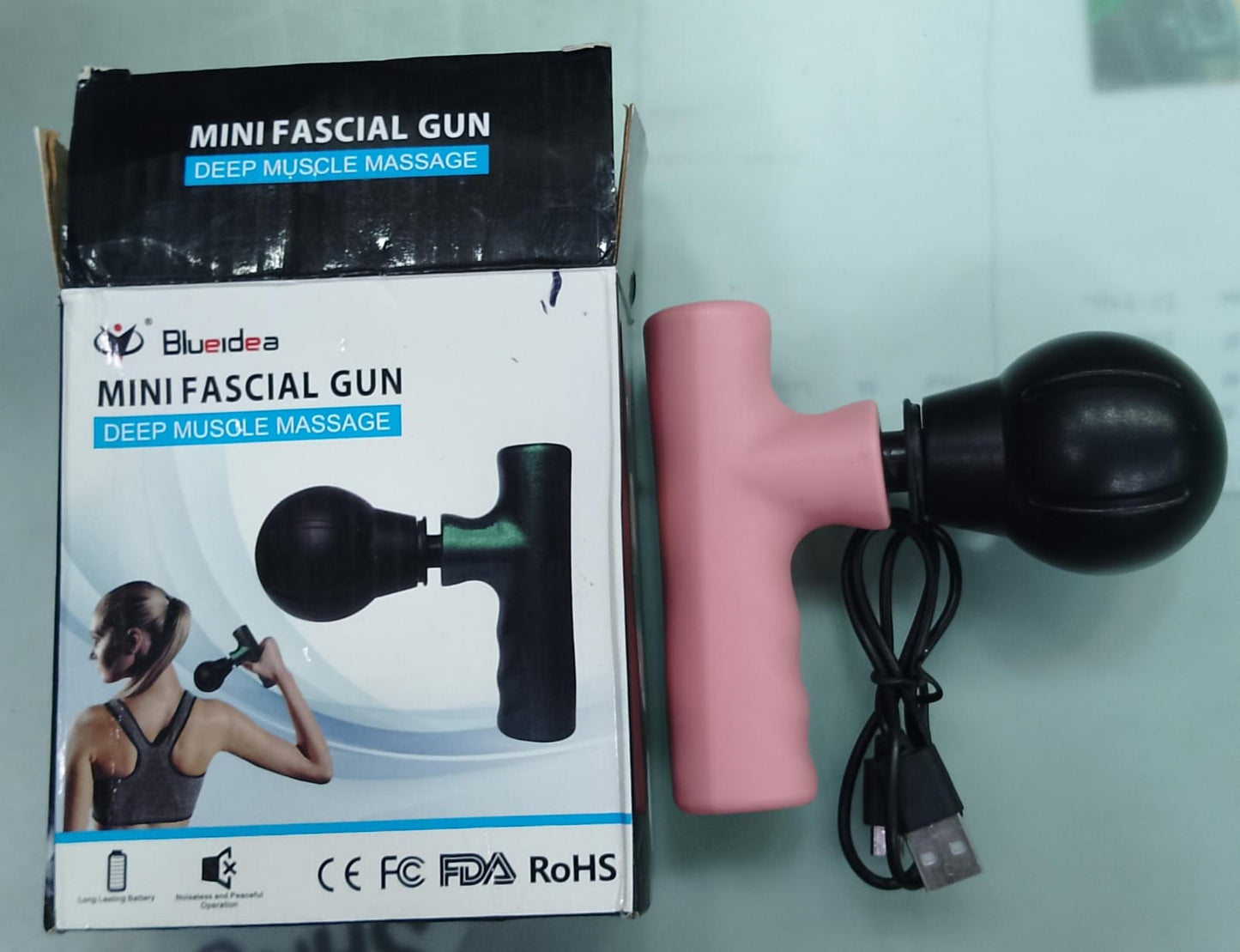 Black Mini Fascial Gun Deep Muscle Massager Mini Head and Face Massager