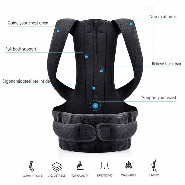 Back pain relief posture corrector belt