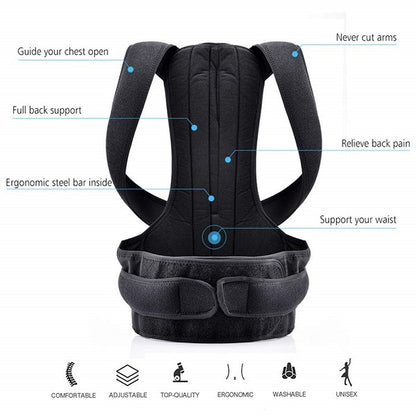 Back pain relief posture corrector belt