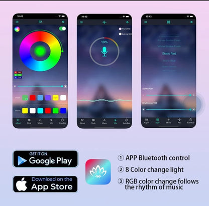 Bluetooth control angel wing light multicolor for all bikes and car uneversa