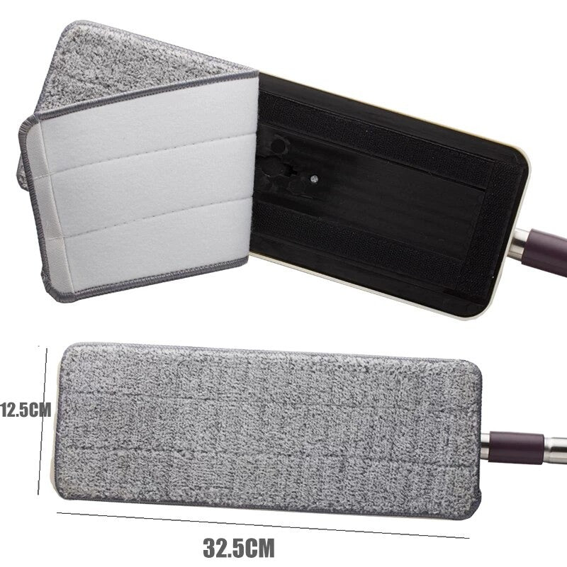 Pack of 2 Washable Durable Replacement Microfiber Pads Dust Push Mop Cloth
