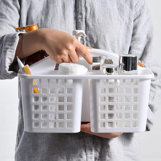 Plastic Bathroom Basket Kitchen Sink Basket Shower Caddy Basket with Compartments,(random color