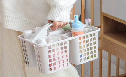 Plastic Bathroom Basket Kitchen Sink Basket Shower Caddy Basket with Compartments,(random color