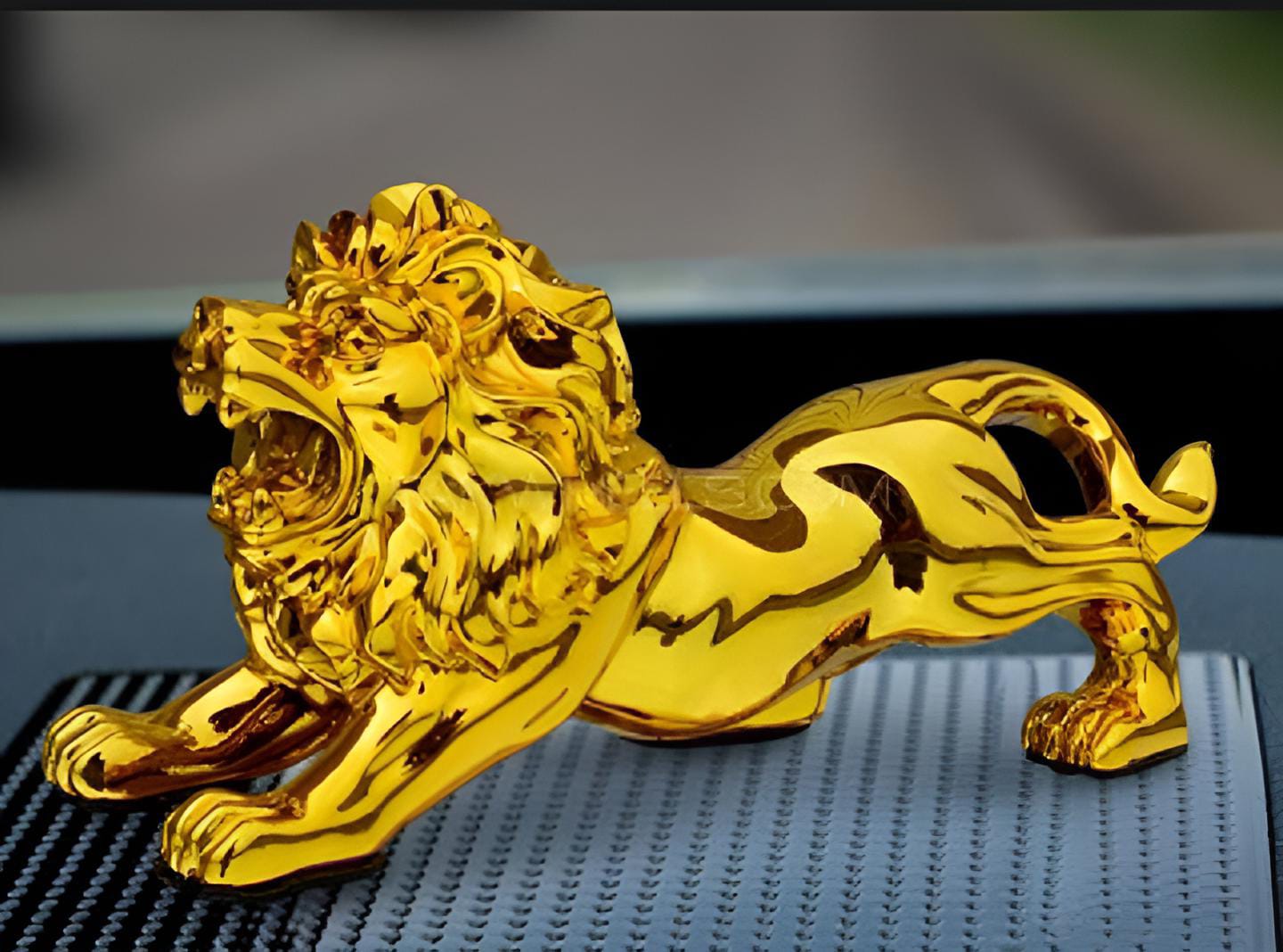 Get Golden Lion Car Dashboard Decoration | Modern Abstract Style Resin Panther