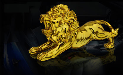 Get Golden Lion Car Dashboard Decoration | Modern Abstract Style Resin Panther