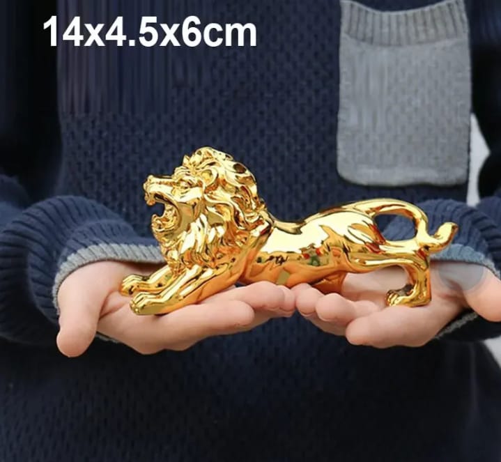 Get Golden Lion Car Dashboard Decoration | Modern Abstract Style Resin Panther