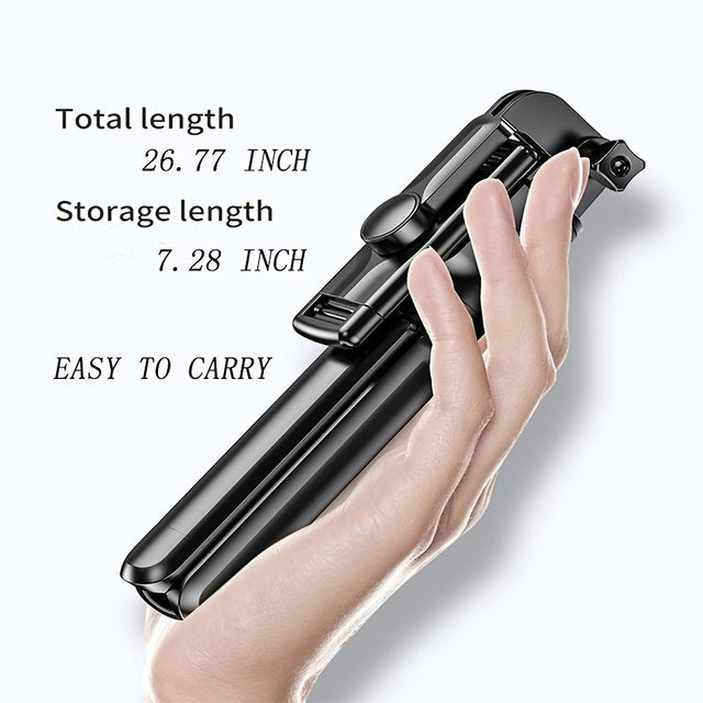 R1S Selfie Stick with Tripod | Bluetooth Foldable Selfie Rod with Remote