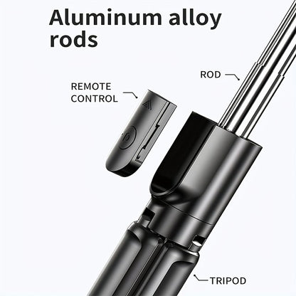 R1S Selfie Stick with Tripod | Bluetooth Foldable Selfie Rod with Remote
