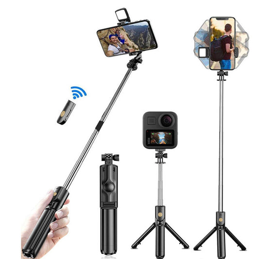 R1S Selfie Stick with Tripod | Bluetooth Foldable Selfie Rod with Remote