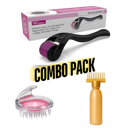 3 in 1 combo deal 1 Derma Roller (0.5mm) , Silicone Scalp