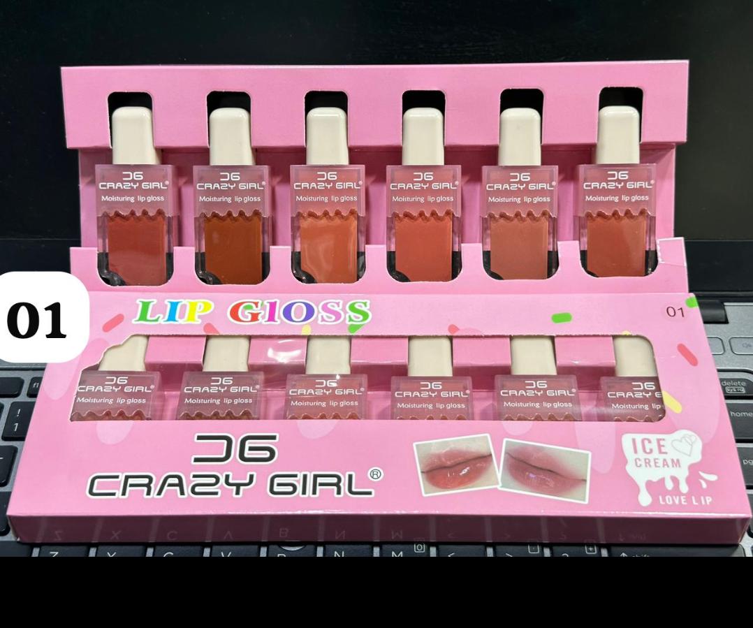 (Pack of 6 ) Crazy Girl Ice cream Matte Lipgloss,
