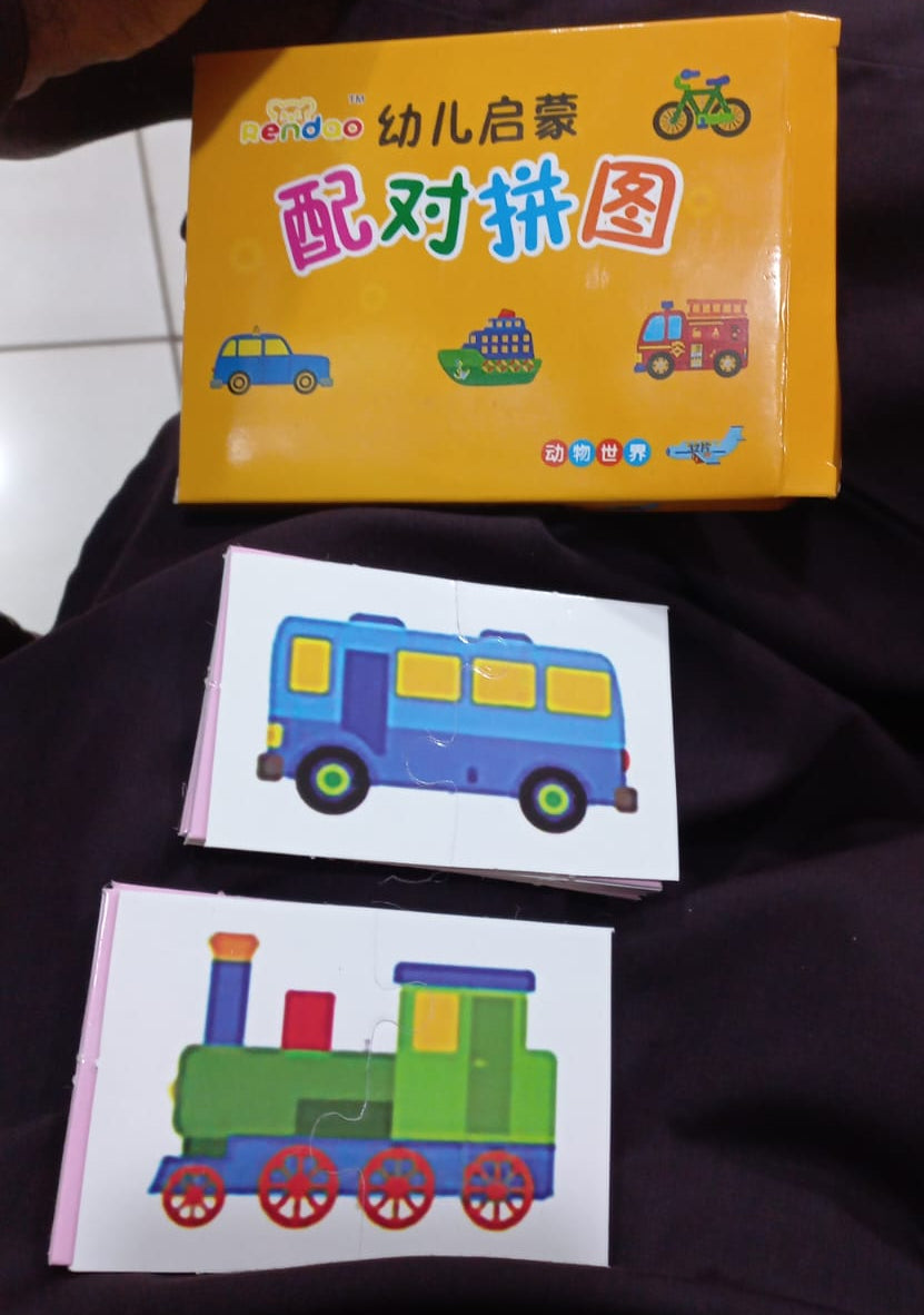 32 PCs - Montessori Toddler Card Matching Education Puzzle Toy Cartoon Jigsaw