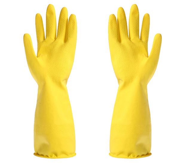 Silicone Washing Full Finger Gloves For Home &amp; Kitchen (Random Colors)