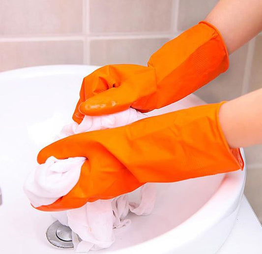 Silicone Washing Full Finger Gloves For Home &amp; Kitchen (Random Colors)