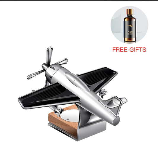 CaDecoration Plan Solar powered aeroplane car air freshener - Car Dashboard Solar