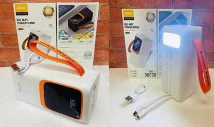 Aspor A350 50,000mAh - Fast Charging with Built-in Flashlight Power Bank for