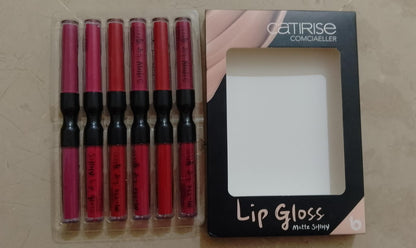 6 Pcs Set Matte and shiny dual lip gloss