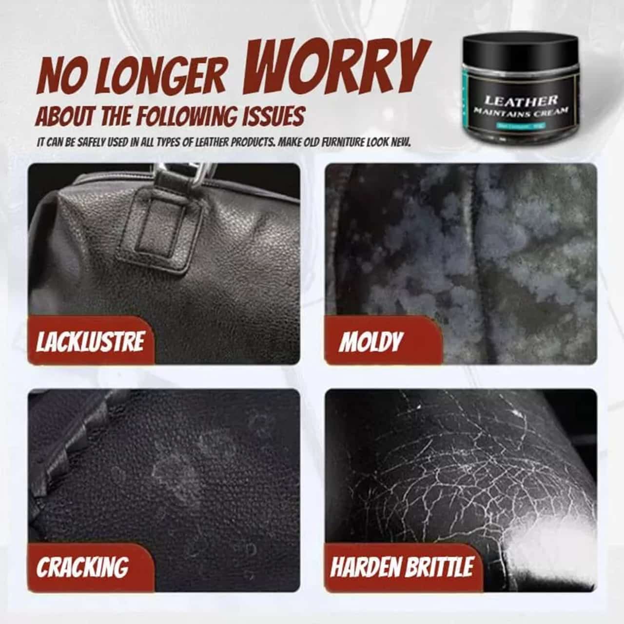 Leather Maintain Repair Cream Polish Restore Shine Moisturizing Care for Leather Products