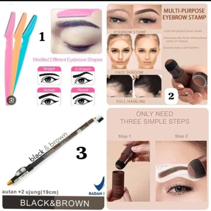 3 in 1 Eye brow Deal eyebrow stamp, Eye brow pencil, eyebrow