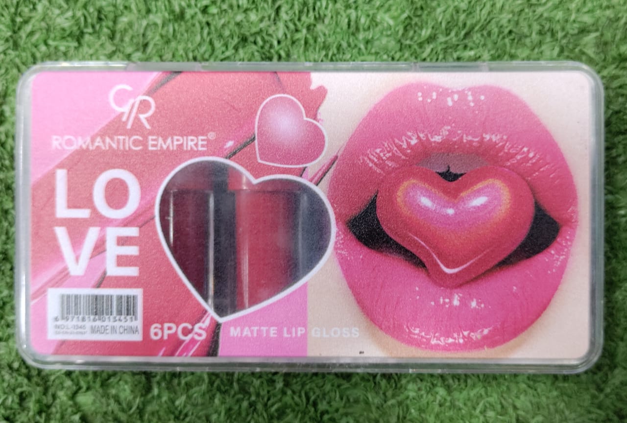 Pack of 6 Romantic Empire Love High Pigment Lipgloss
