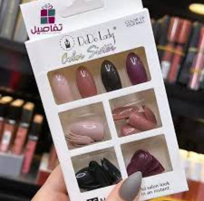 96 PCs nails without glue or sticker (Random Color)