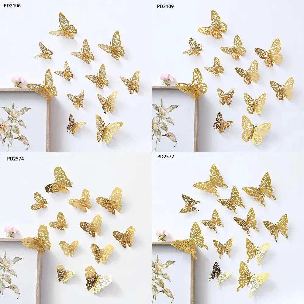3D Wall Stickers Hollow Butterfly for Kids Rooms Home Wall Decor DIY