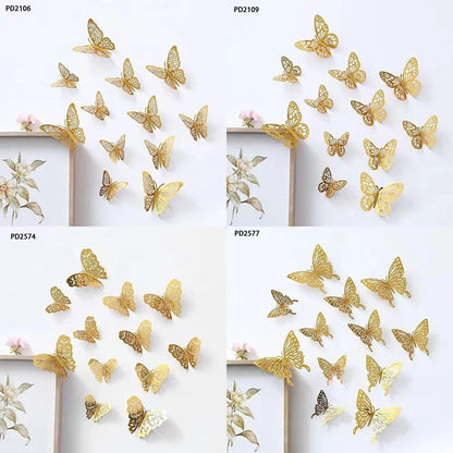 3D Wall Stickers Hollow Butterfly for Kids Rooms Home Wall Decor DIY