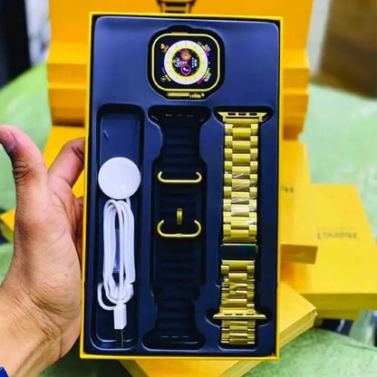 C9 Ultra Max Gold Edition Color Smartwatch 2.1 Inch Screen With Hryfine