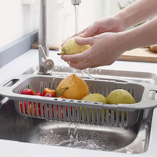 Kitchen Plastic Dish Drainer and Drying Rack Sink Basket for Washing Bowls