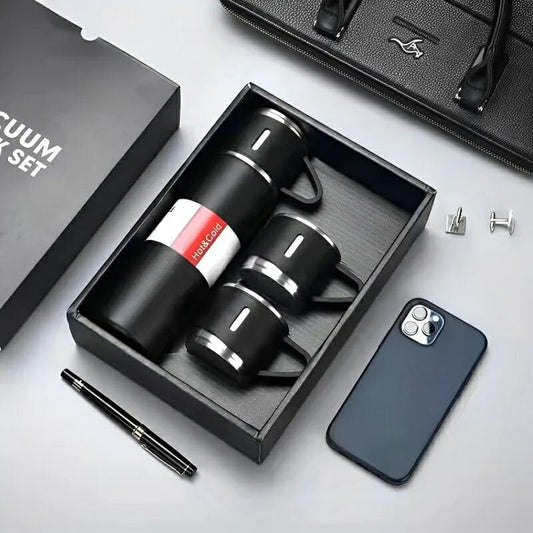 Vacuum flask bottle &amp; Cup Stainless Steel Vacuum Flask Set (Random Color)