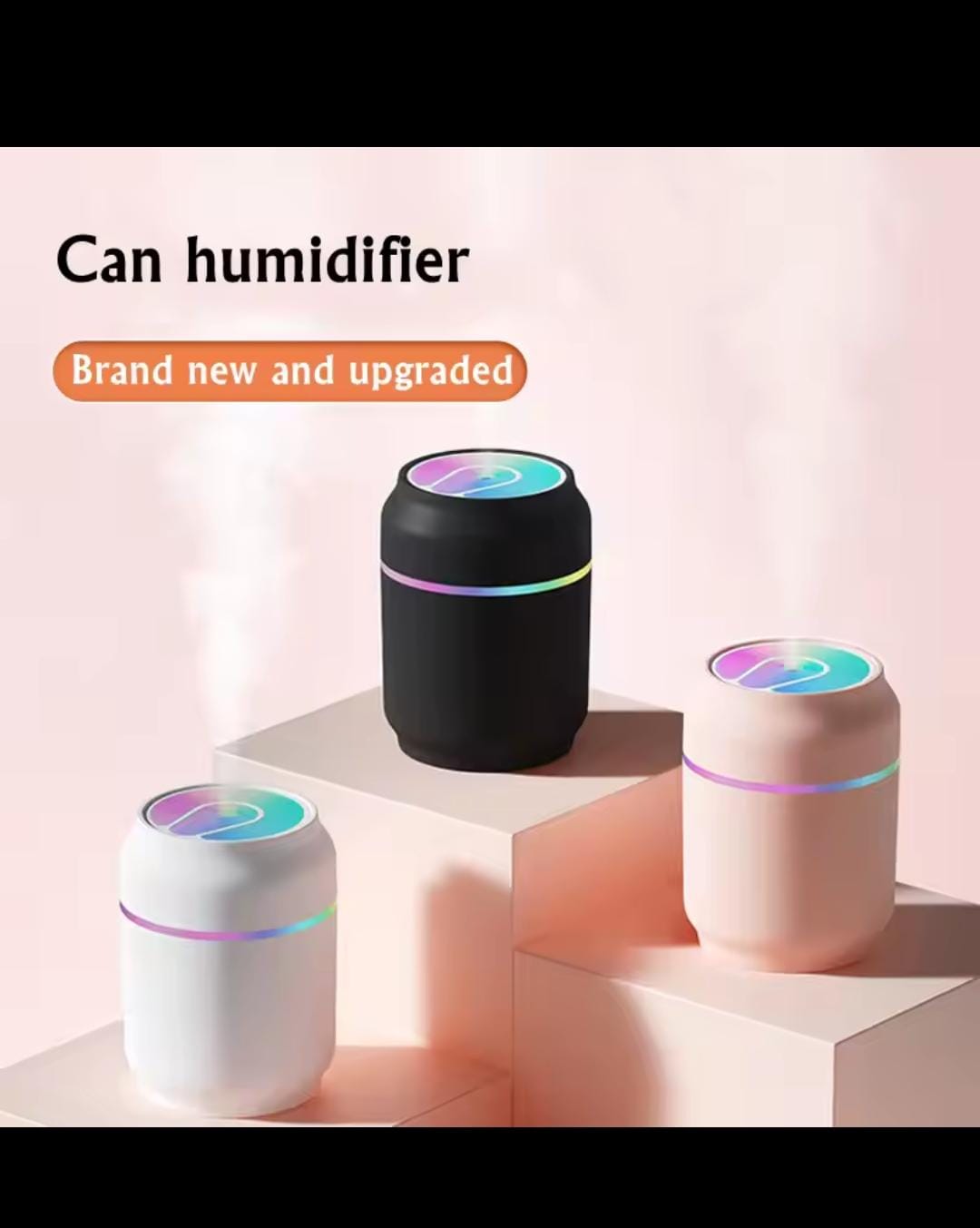 Creative Zip-top Can Air Humidifier USB Mist Maker Fogger with Colorful LED