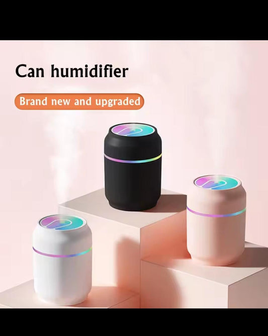 Creative Zip-top Can Air Humidifier USB Mist Maker Fogger with Colorful LED