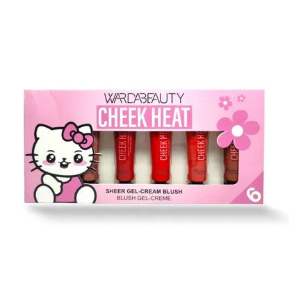 Pack of 6 Cheek Heat Shimmer Gel-Cream Blush,