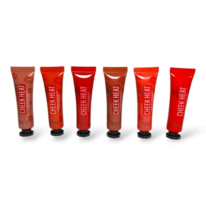Pack of 6 Cheek Heat Shimmer Gel-Cream Blush,