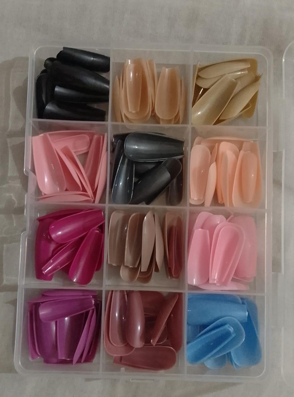 144 PCs nails box colorful and Shiny nails box (Random Color)