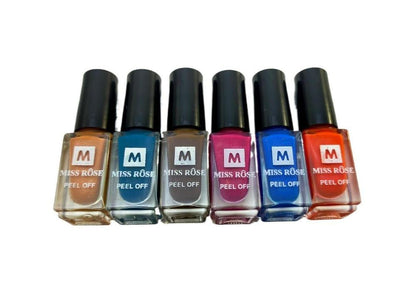 Pack Of 6 Miss rose peel off nail polish