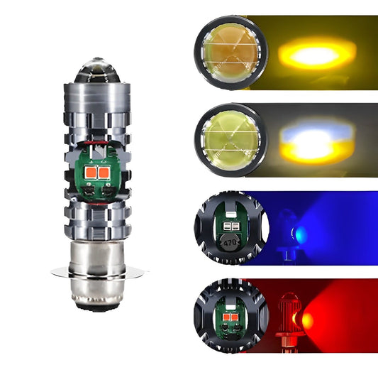 Bike LED Headlight Bulb with 5 Function- Police Light Red, Blue White