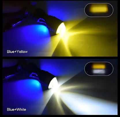 Bike LED Headlight Bulb with 5 Function- Police Light Red, Blue White