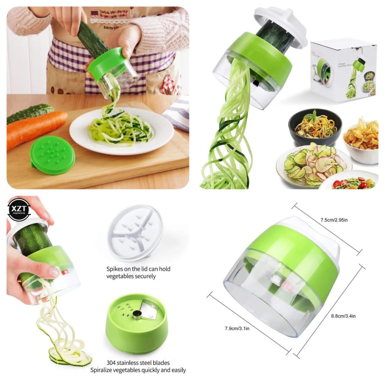 4in1 Vegetable Spiral Cutter / BPA-Free ABS plastic materials and 304 stainless